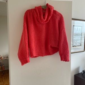 Pilcro by Anthropologie cowl neck sweater. Coral color